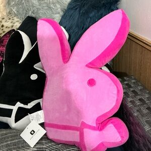 Pink Y2K Vintage Playboy Large Bunny Head Logo Pillow